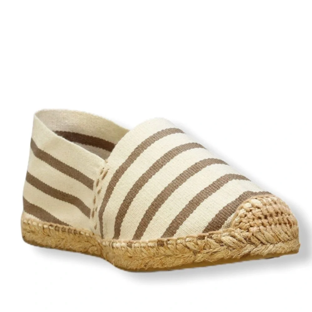 Cousu Main Classic flat Jute stripes espadrilles